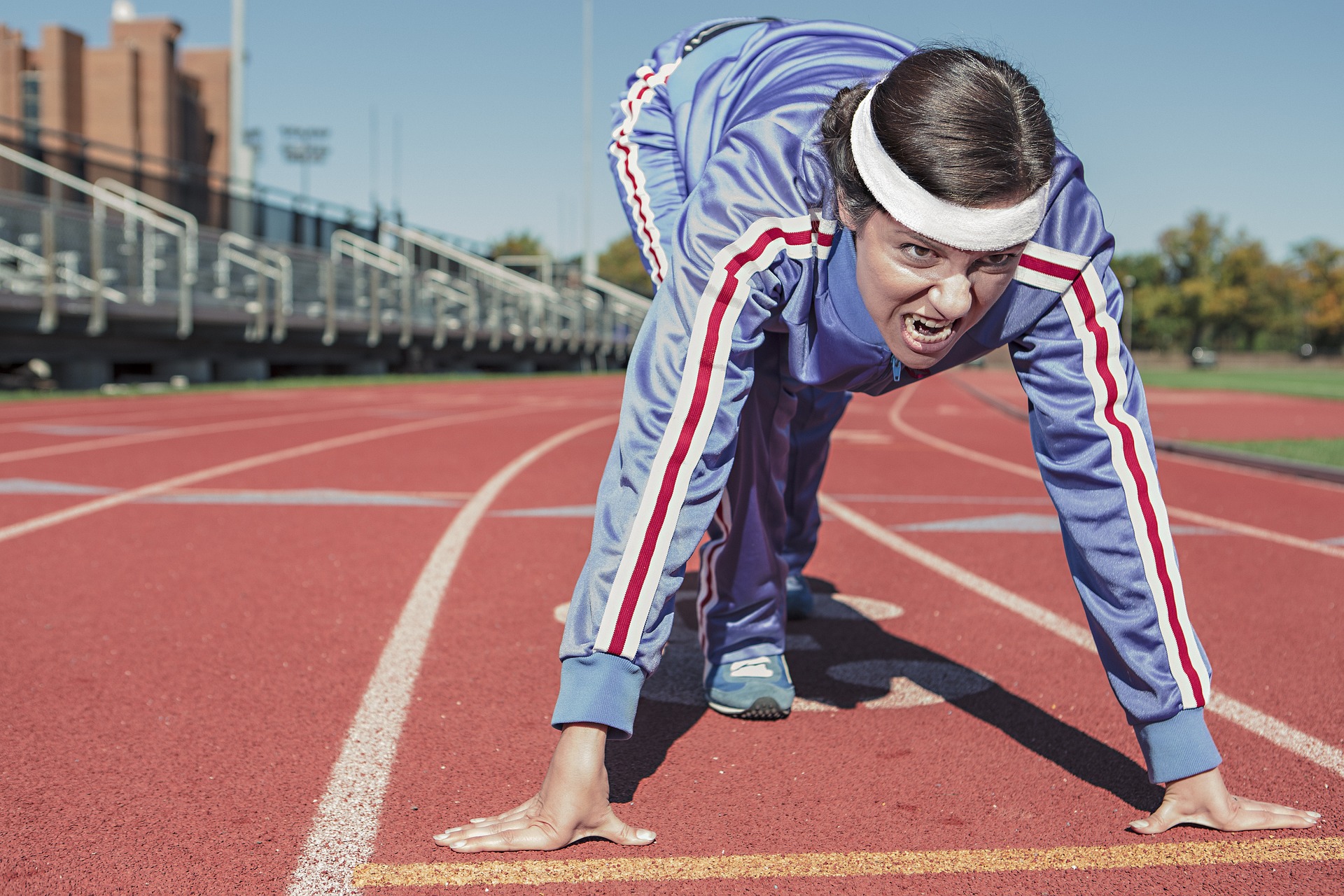 woman track and field running